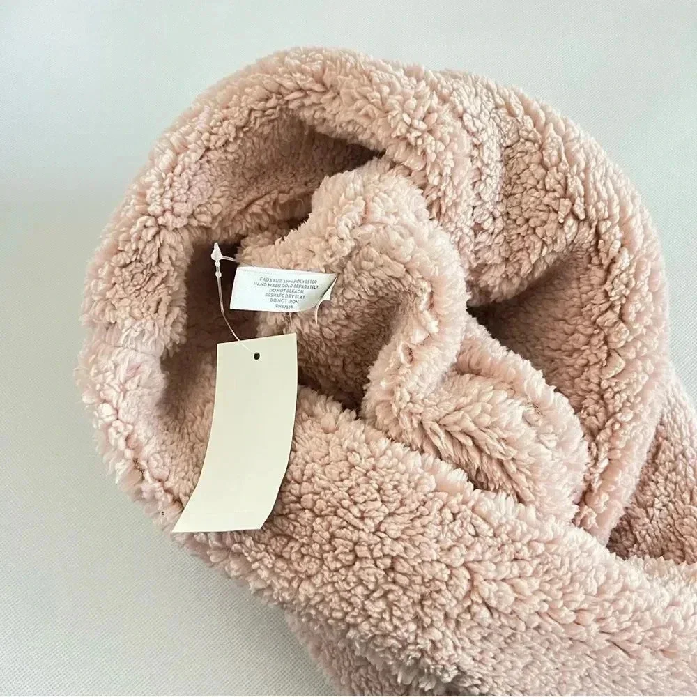 Jenni Fluffy Sherpa Fleece Infinity Scarf Blush/Pink